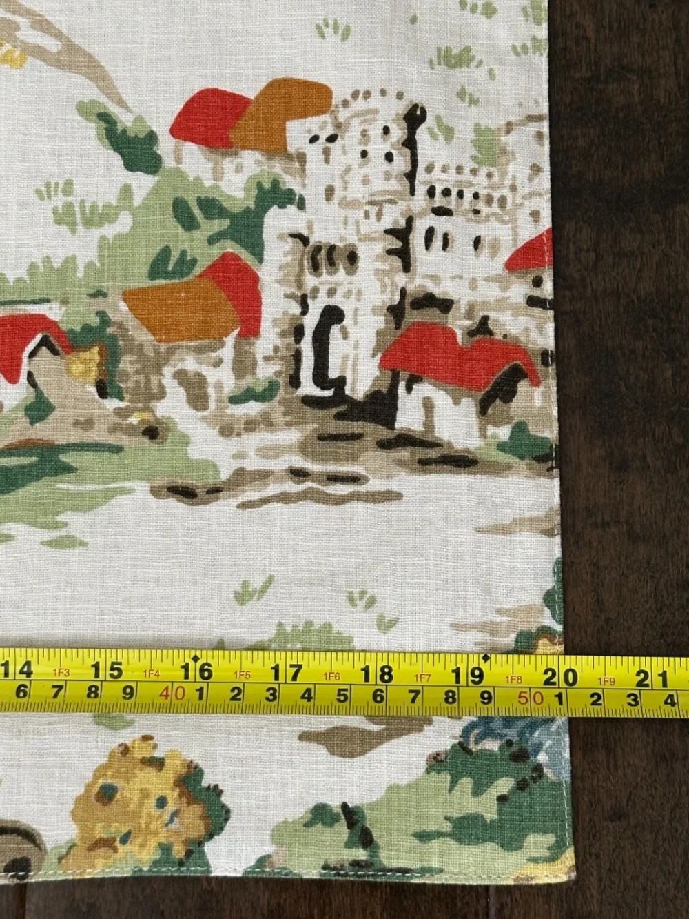 Set Of 6 Pottery Barn Farmington Scenic Placemats Toile Country Village Cotton